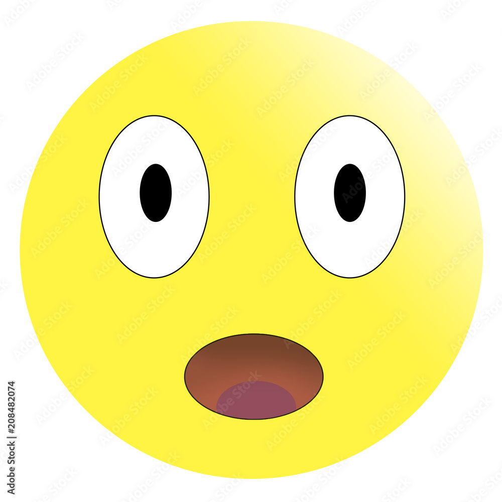 Fototapeta premium Cute Surprised on White Background. Isolated Illustration