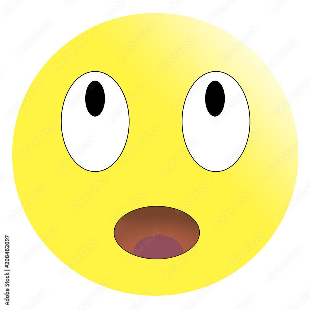 Fototapeta premium Cute Surprised on White Background. Isolated Illustration