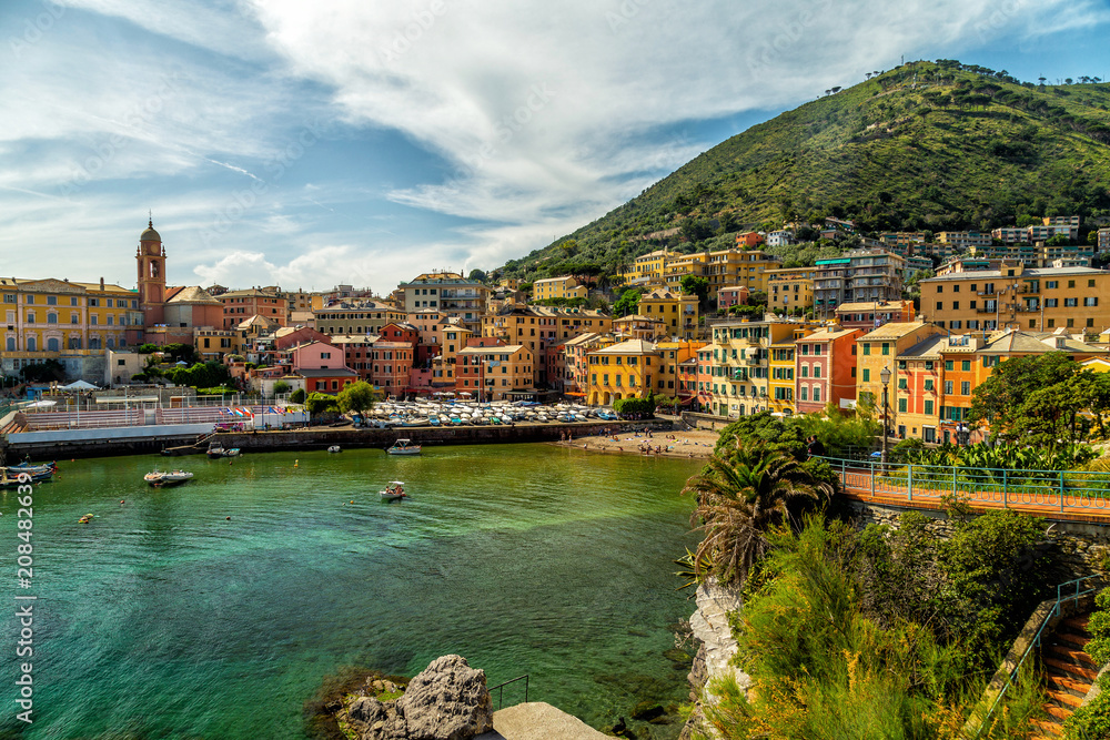 Porticciolo di Nervi -  natural bay and a small port at the seaside of Genoa, Ligurian sea, Italy.