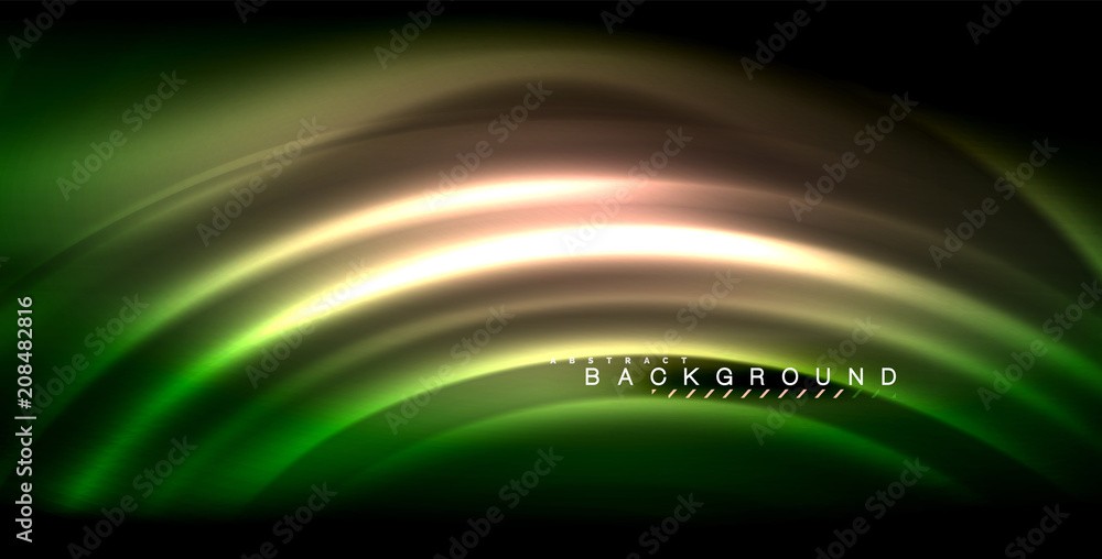 Neon glowing wave, magic energy and light motion background Neon glowing wave, magic energy and light motion background