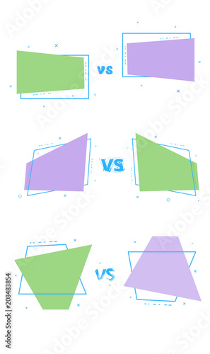 Versus screen templates. Vector illustration.