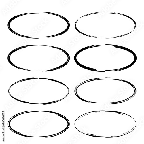 Set of black empy grunge frames.  Vector illustration.
