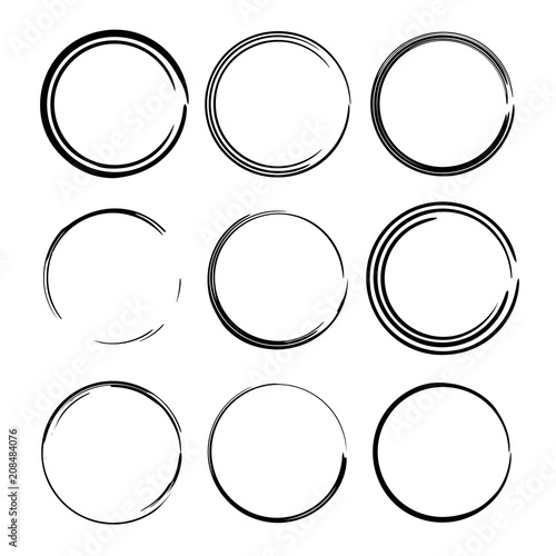 Set of black empy grunge frames.  Vector illustration.