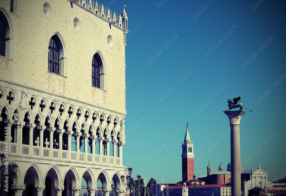 Fototapeta premium Ducal Palace and the bell tower of Saint George in Venice