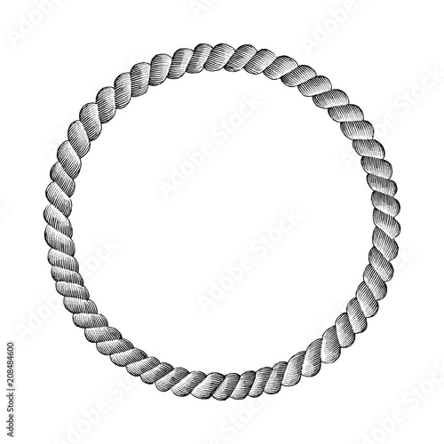 Rope circle hand drawing vintage clip art