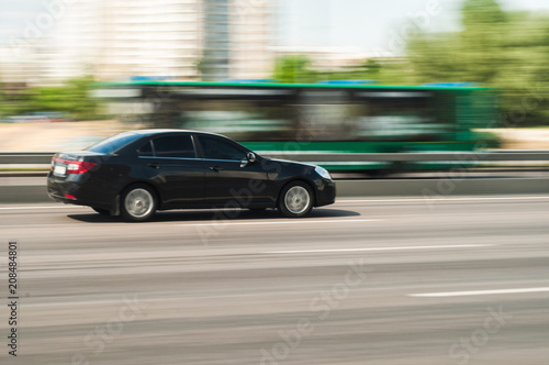Chevrolet car motion blur in Kyiv, Ukraine, 7 june 2018 Editorial