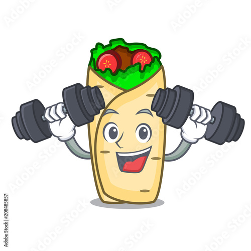 Fitness burrito character cartoon style