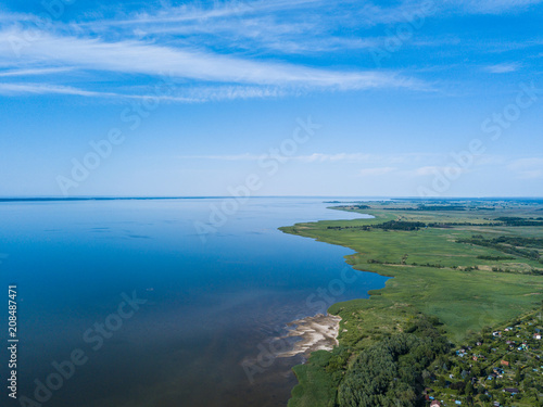 Aerial view of the Vistula Lagoon