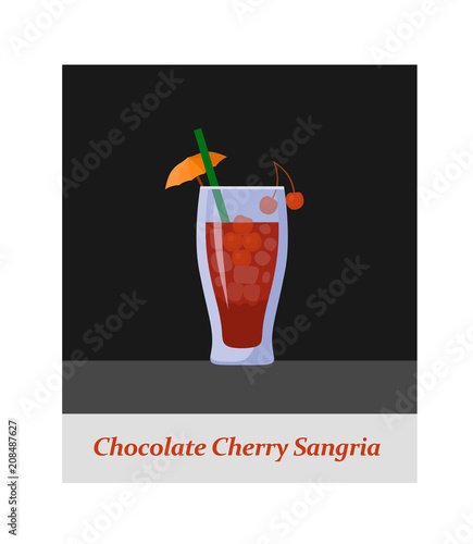 Chokolate cherry sangria cocktail menu item