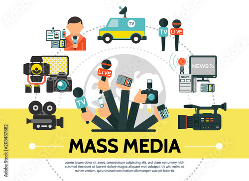 Flat Mass Media Concept