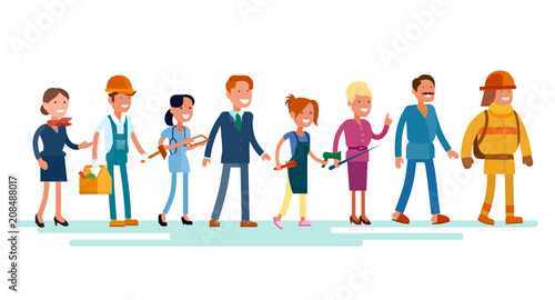 Vector icon set of people of different professions