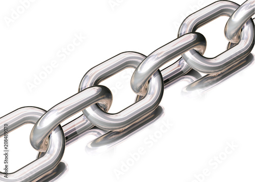 chain 3d illustration on white background