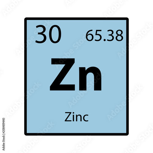 Zinc periodic table element color icon on white background vector