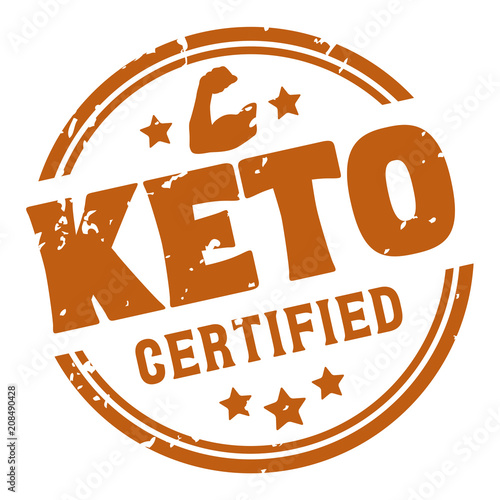 Ketogenic Diet Certified Rubber Stamp, Vector