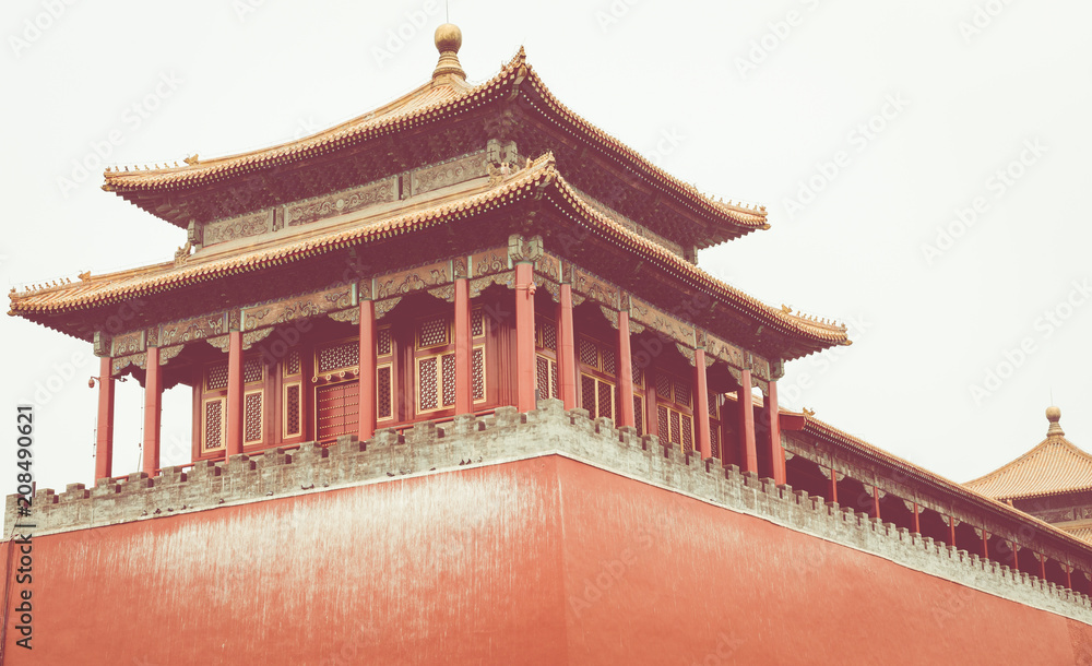 The ancient royal palaces of the Forbidden City in Beijing, China The ancient royal palaces of the Forbidden City in Beijing, China