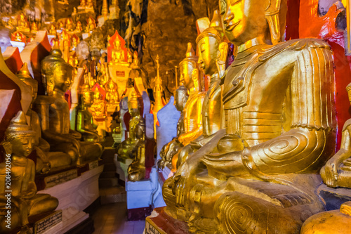 Buddhas in the Pindaya Caves  Shan State  Myanmar