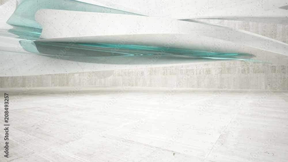 Empty dark abstract concrete room interior. Architectural background. 3D animation and rendering Empty dark abstract concrete room interior. Architectural background. 3D animation and rendering