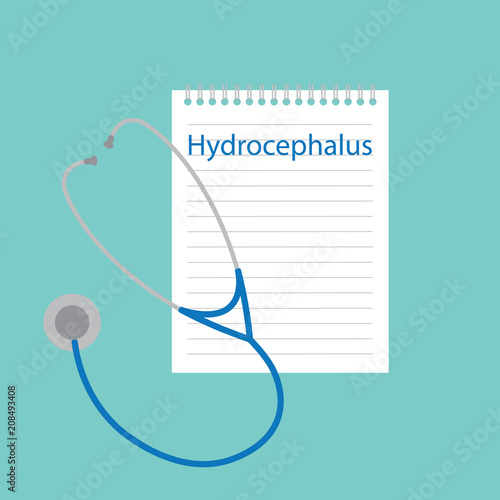 Hydrocephalus written in notebook- vector illustration