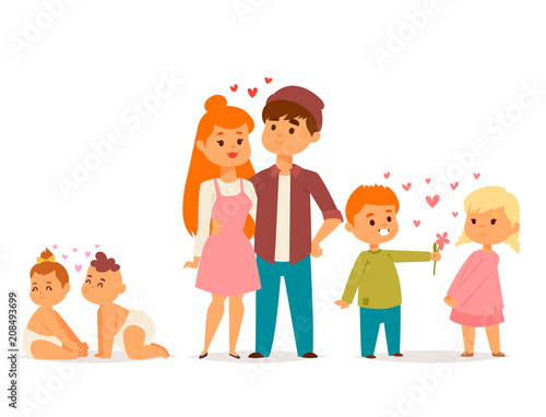 Couple in love vector characters togetherness happy smiling people romantic woman amorousness together adult relationship.
