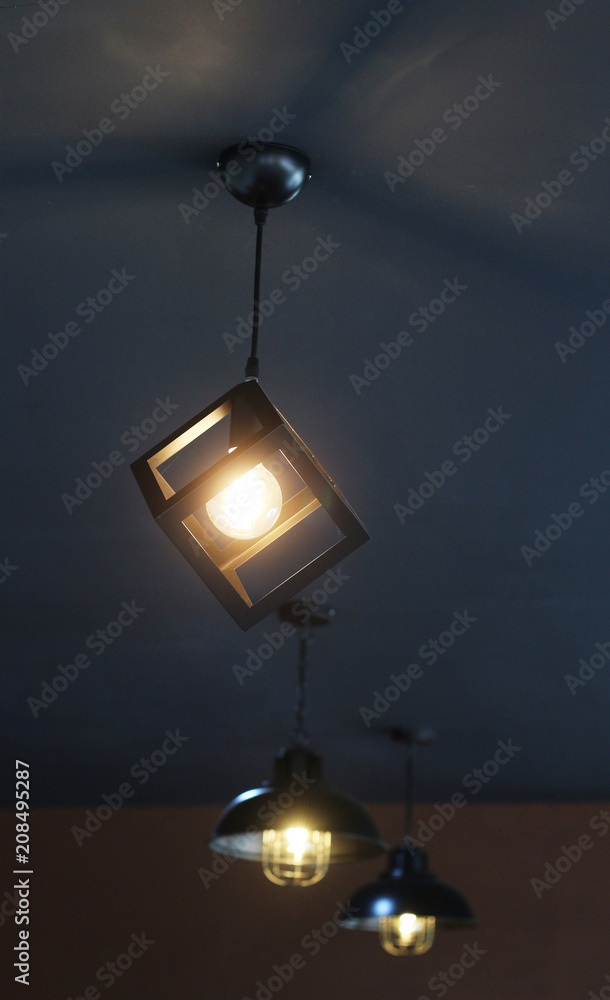 hanging lamp in cafe shop