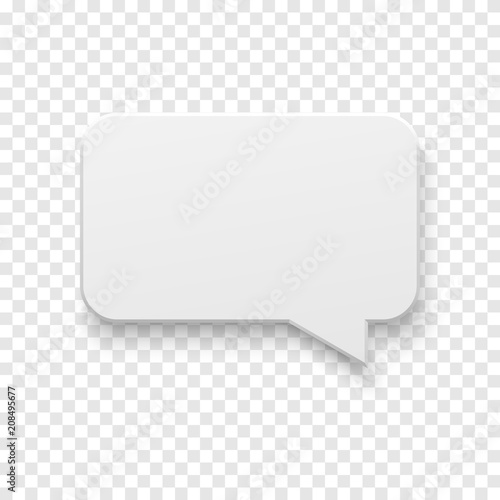 Vector white blank paper speech bubble