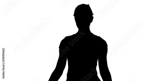Young woman practicing meditation track matte