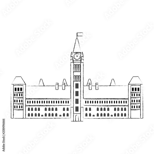 canadian parliament building icon vector illustration design