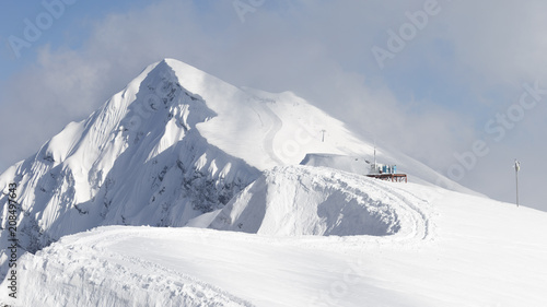 Snowy mountains in Sochi, Russia