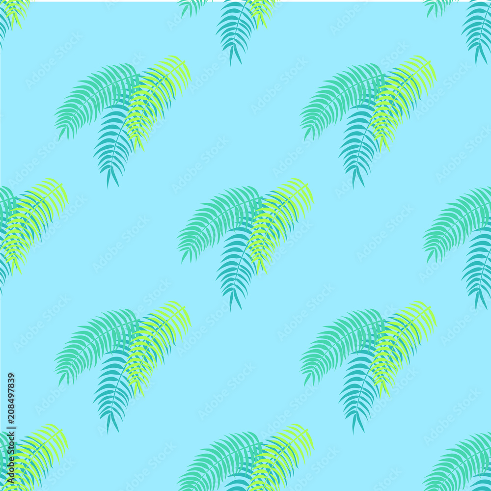 Palm Leaves Collection Pattern Vector Illustration