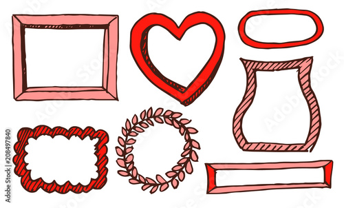 Seven Bright Red Patterns of Various Frames Banner