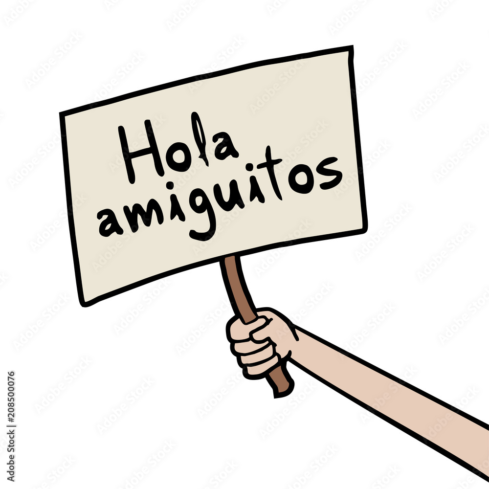Hello little friends message in spanish Hello little friends message in spanish