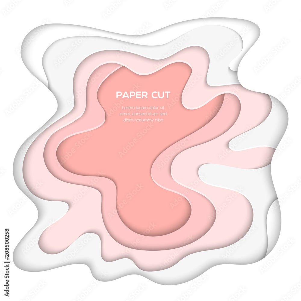 Pink abstract layout - vector paper cut illustration Pink abstract layout - vector paper cut illustration