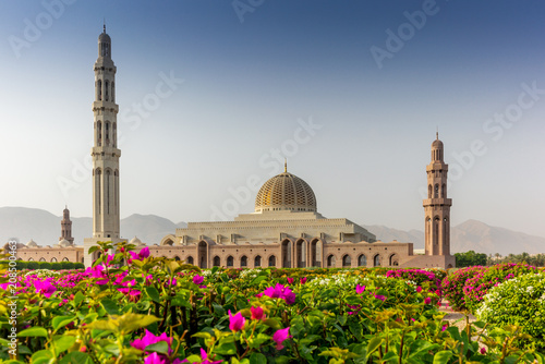 The geometric beauty of  of the Muscat Grand Mosque and its garden in the early morning - 11