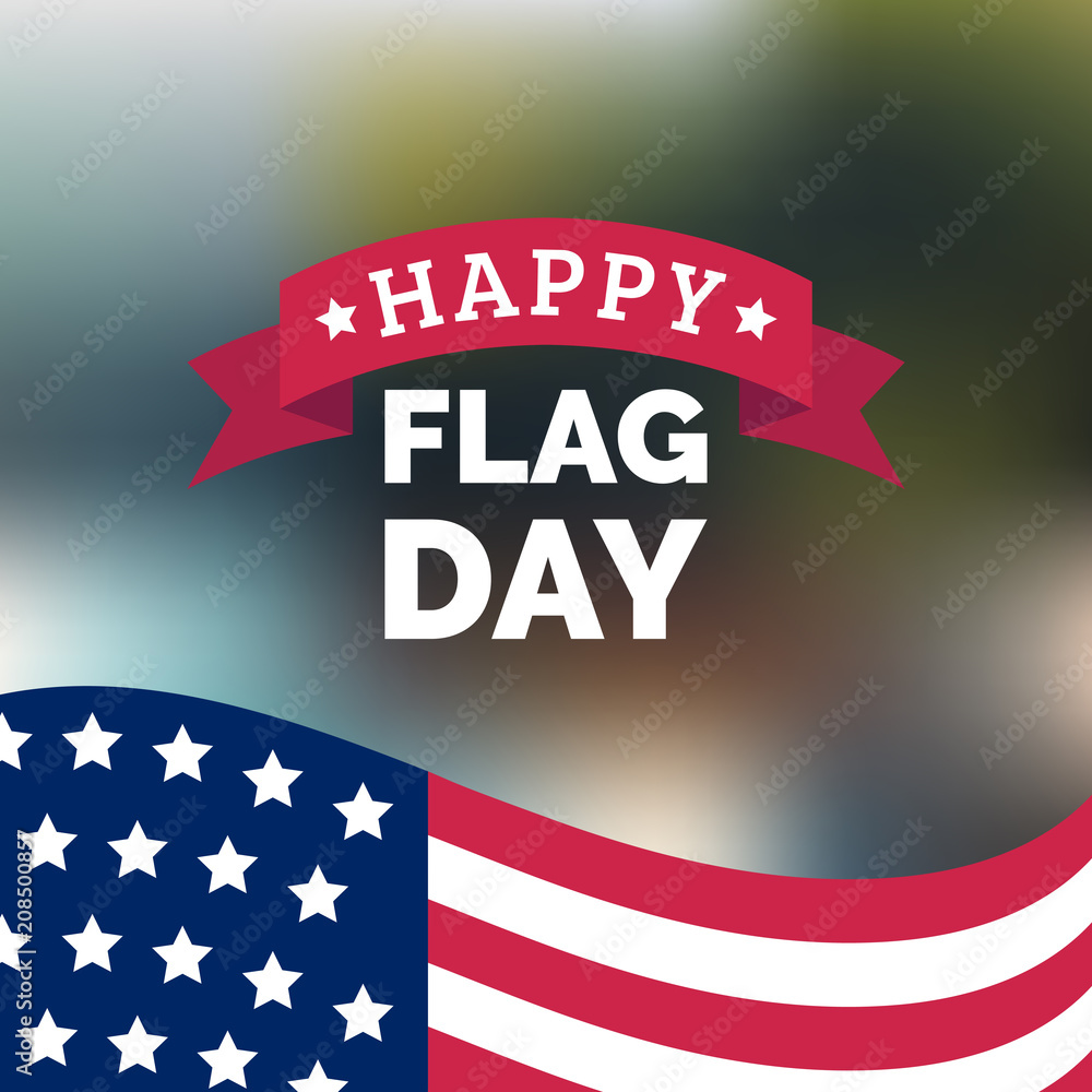Happy Flag Day design concept. Vector illustration of national american holiday with US flag. Used for poster, card etc. Happy Flag Day design concept. Vector illustration of national american holiday with US flag. Used for poster, card etc.
