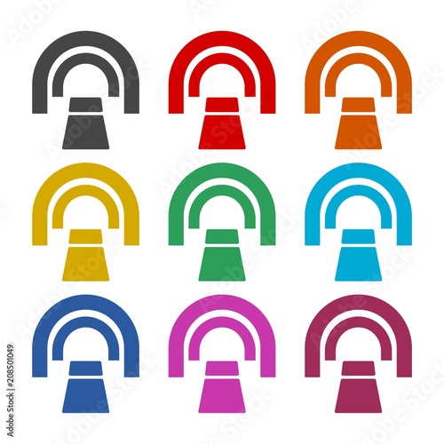 CT scan icon, CT scanner, color icons set