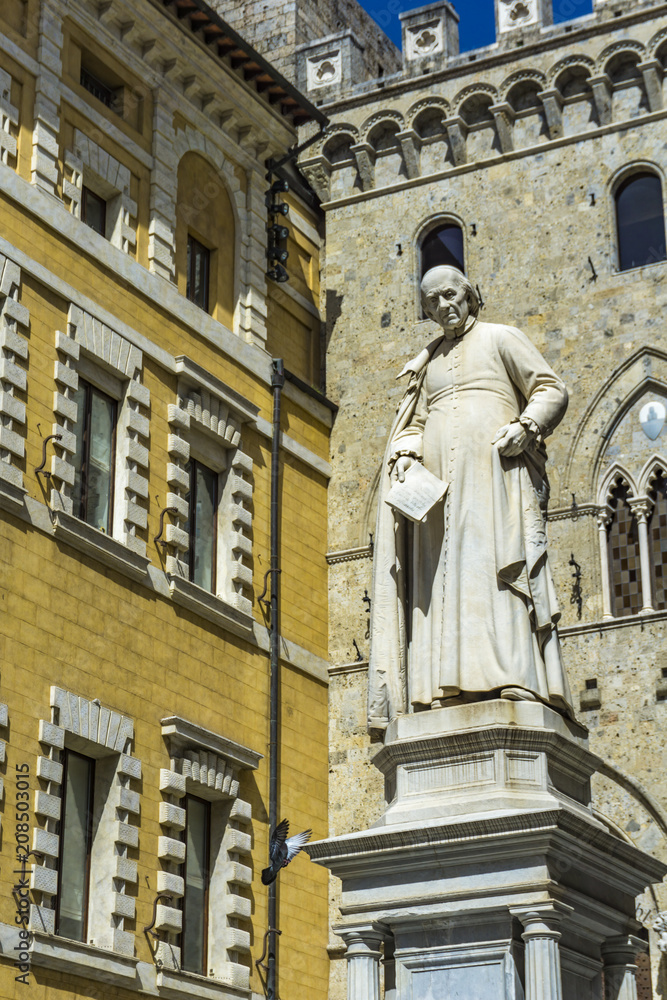 Monument of Sallustio Bandini at Square Salimbeni in Siena