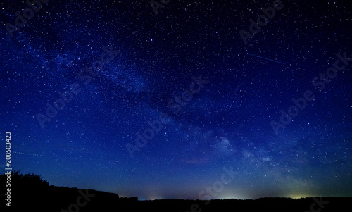 The milky way and the stars above the horizon.