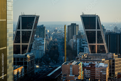 Castellana and Madrid skyline from above