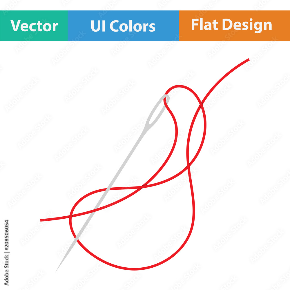 Sewing needle with thread icon Sewing needle with thread icon