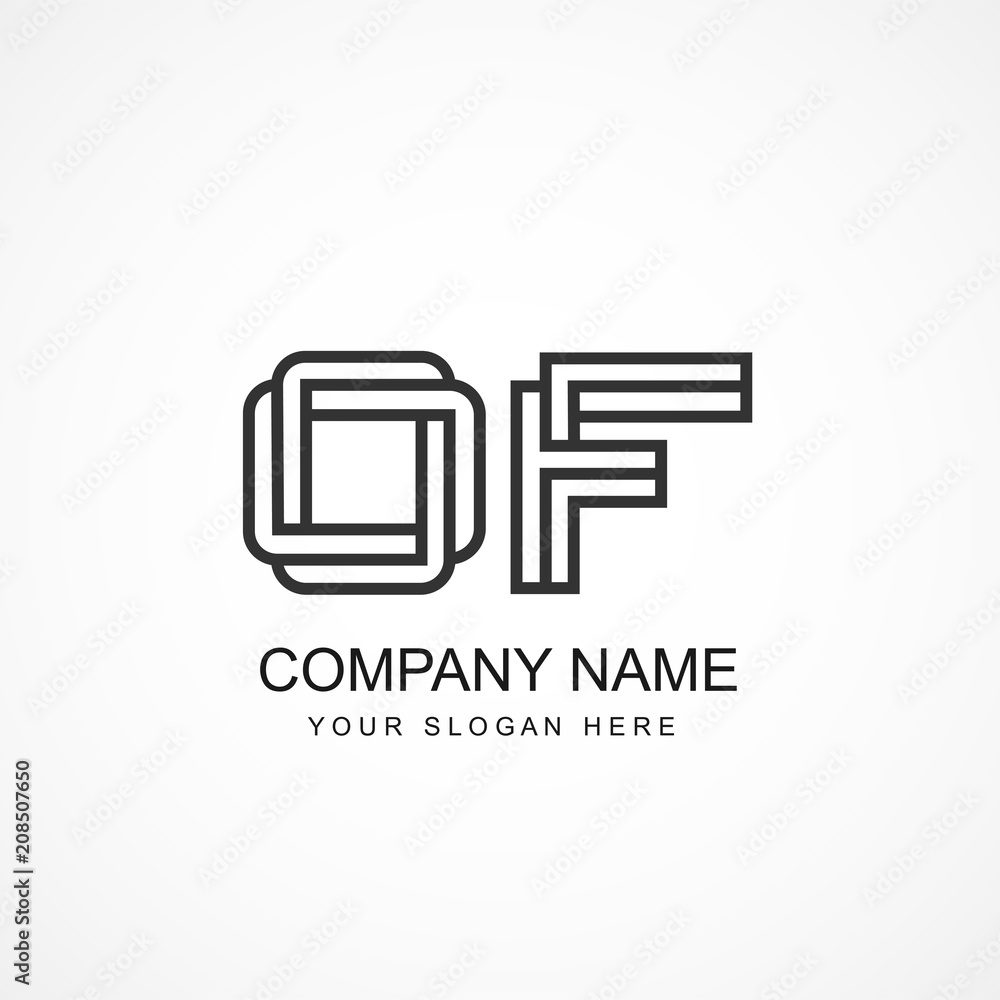 Obraz premium Initial Letter OF Logo Vector Design
