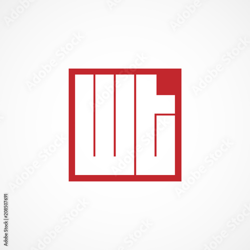 Initial Letter WT Logo Vector Design photo