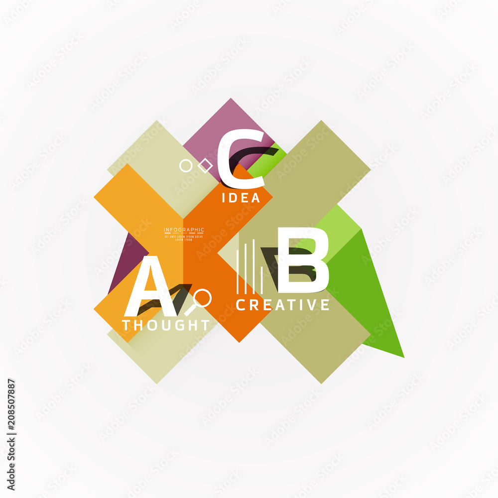 Vector infographic options banner, paper style design Vector infographic options banner, paper style design