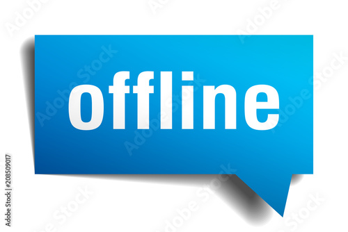offline blue 3d speech bubble
