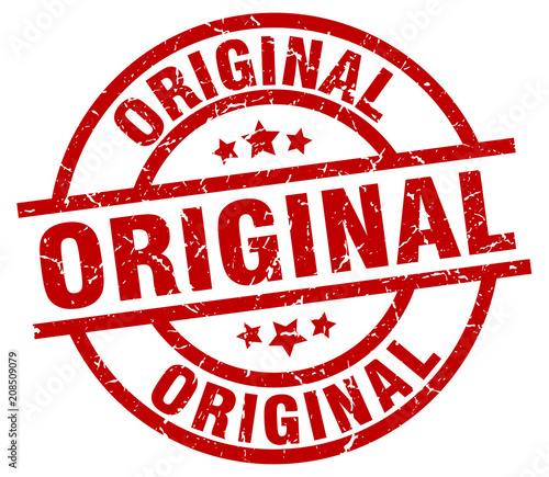 original round red grunge stamp