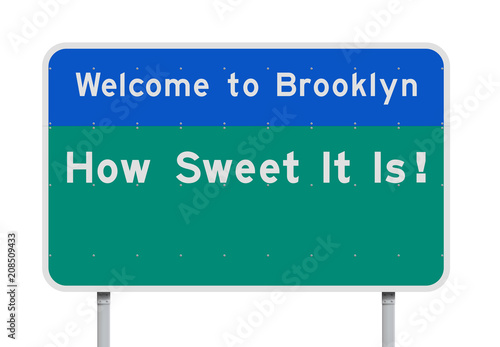 Welcome to Brooklyn entrance road sign