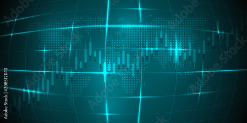 Business candle stick graph chart of stock market investment trading. Trend of graph. Vector illustration