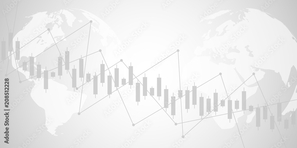 Fototapeta premium Business candle stick graph chart of stock market investment trading. Trend of graph. Vector illustration