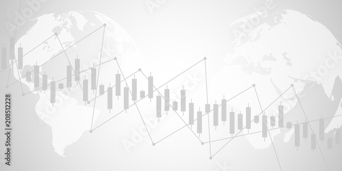 Business candle stick graph chart of stock market investment trading. Trend of graph. Vector illustration