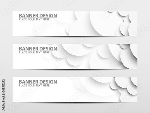 Banner with white circles.Geometric background .Vector illustrations