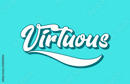 virtuous hand written word text for typography design